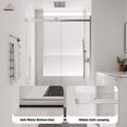 thumbnail image 5 of CASAINC 48 in. W x 76 in. H Sliding Frameless Shower Door in Brushed Nickel Finish with Soft-Closing and 3/8 in. Tempered Glass, 5 of 9