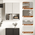 thumbnail image 2 of VERDALAY Armario de baño de pared de 2 puertas Armario de baño Armario expositor de madera Armario de pared con estante abierto Armario flotante para baño, aseo, dormitorio y cocina Blanco, 2 of 7