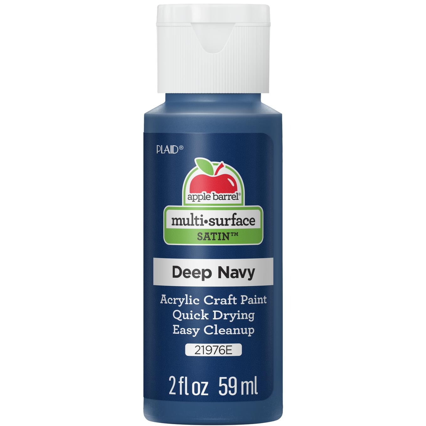 (6 pack) Apple Barrel Multi-Surface Acrylic Craft Paint, Satin Finish, Deep Navy, 2 fl oz