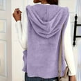 thumbnail image 2 of Yievot Women's Fall Winter Fleece Vest Trendy Sleeveless Hooded Sherpa Jacket with Pocket Open Front Fuzzy Warm Outerwear, 2 of 8