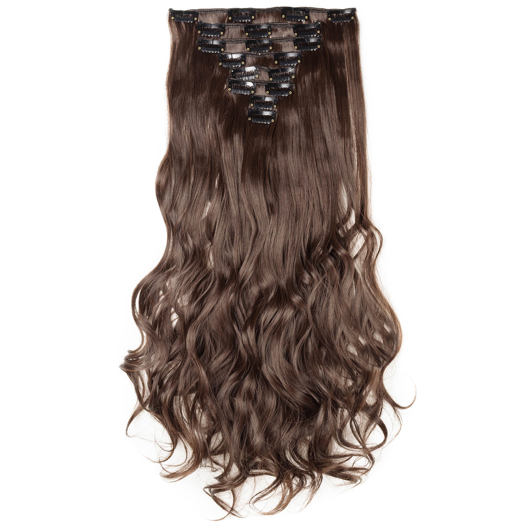 S Noilite Long Curly Wavy Clip In Hair Extension Heat Resistant Party
