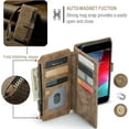 thumbnail image 2 of Asuwish Kickstand Hard Shell Wallet Cell Phone Case with Tempered Glass Screen Protector for iPhone 7 Plus/8 Plus, Brown, 2 of 7
