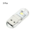thumbnail image 3 of Uxcell Portable USB Plugin 2 Beads LED Night Light Lamp Stick, White 3 Pack, 3 of 5