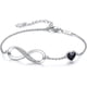 thumbnail image 1 of Pulsera con dijes de símbolo de corazón infinito para mujer, plata de ley 925, joyería ajustable para el día de la madre, regalo de cumpleaños, día de San Valentín, regalos para mu, 1 of 1