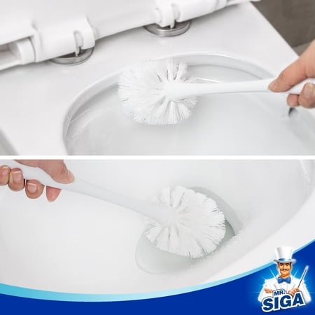MR.Siga Toilet Plunger and Bowl Brush Combo, White, 1 Set