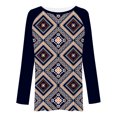 thumbnail image 4 of Pompotops Blouse Décontractée Tribale Imprimée à Manches Longues Col Rond pour Femmes, 4 of 5