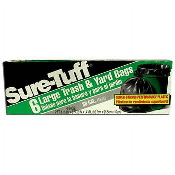 Sure-Tuff, Large Trash Bags 33Gal (Green), Count 1 - Garbage Bags / Grab Varieties & Flavors