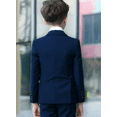 thumbnail image 4 of Boys Suits 5 Piece Set Slim Fit Navy Kids Wedding Outfit Boys Dresswear Up, 4 of 5