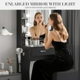 thumbnail image 3 of Makeup Vanity Table Set LED Mirror Vanity Desk Modern Dressing Table with 12 LED Lights Power Outlet Hair Dryer Holder Stool for Home Bedroom Dressing Room, 3 of 6