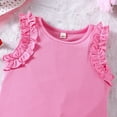 thumbnail image 3 of GYRATEDREAM Toddler Baby Girls Clothes Sleeveless T-shirt Top Shorts with Belt Cute Summer Short 2PCS Set, 3 of 6