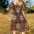 thumbnail image 5 of Bakhtiari Tribal Ethnic Antique Persian Carpet Print Dress summer dress daily prom dresses 2024 women party dresses, 5 of 7