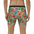 thumbnail image 4 of Salouo Peacock Feathers And Flowers Pattern Men's Boxer Briefs, Soft & Breathable Underwear Elastic Waistband Briefs for Men,1-Pack, 4 of 7