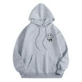 thumbnail image 1 of WILLBEST Sudaderas para Hombre, Sudadera con Capucha y Hombros Descubiertos con Estampado De Cara para Hombre, Sudadera Informal Holgada, Cómoda y A La Moda Mediana​​, 1 of 3