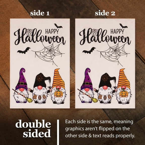G128 Double-Sided Halloween Garden Flag 12"x18" Outdoor Yard Flag for Porch or Lawn