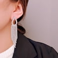 thumbnail image 4 of SZDUDU Fashion Earrings for Women, Gold Statement Rhinestone Crystal Jewelry Needle Hoop Earrings for Women, 4 of 6