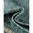 thumbnail image 6 of Unique Loom Outdoor Border Collection Area Rug - Soft Border (5' x 8' Oval Teal/Ivory), 6 of 7