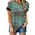 thumbnail image 1 of Nouveau T-Shirt à Manches Courtes Léopard pour Femmes Nouvelle Mode T-Shirt de Rue Grande Taille Col Rond Ample Décontracté, 1 of 3
