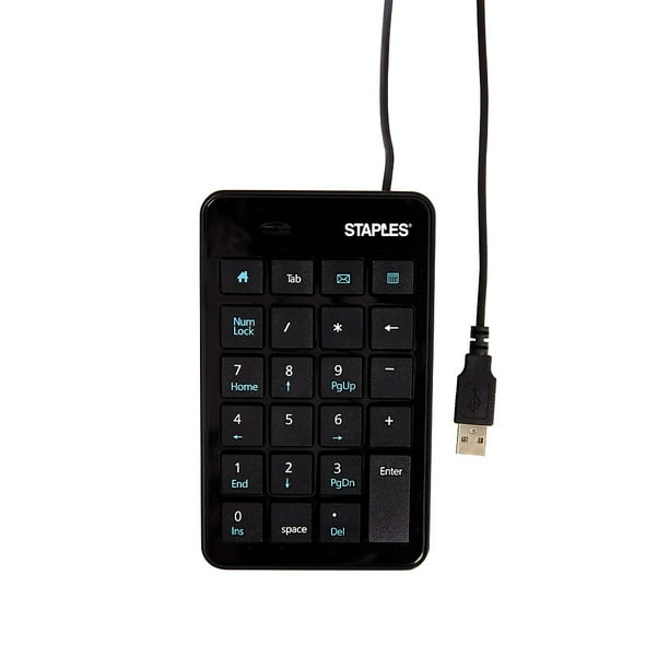 Staples Portable USB Numeric Keypad Black (51203) 2662041