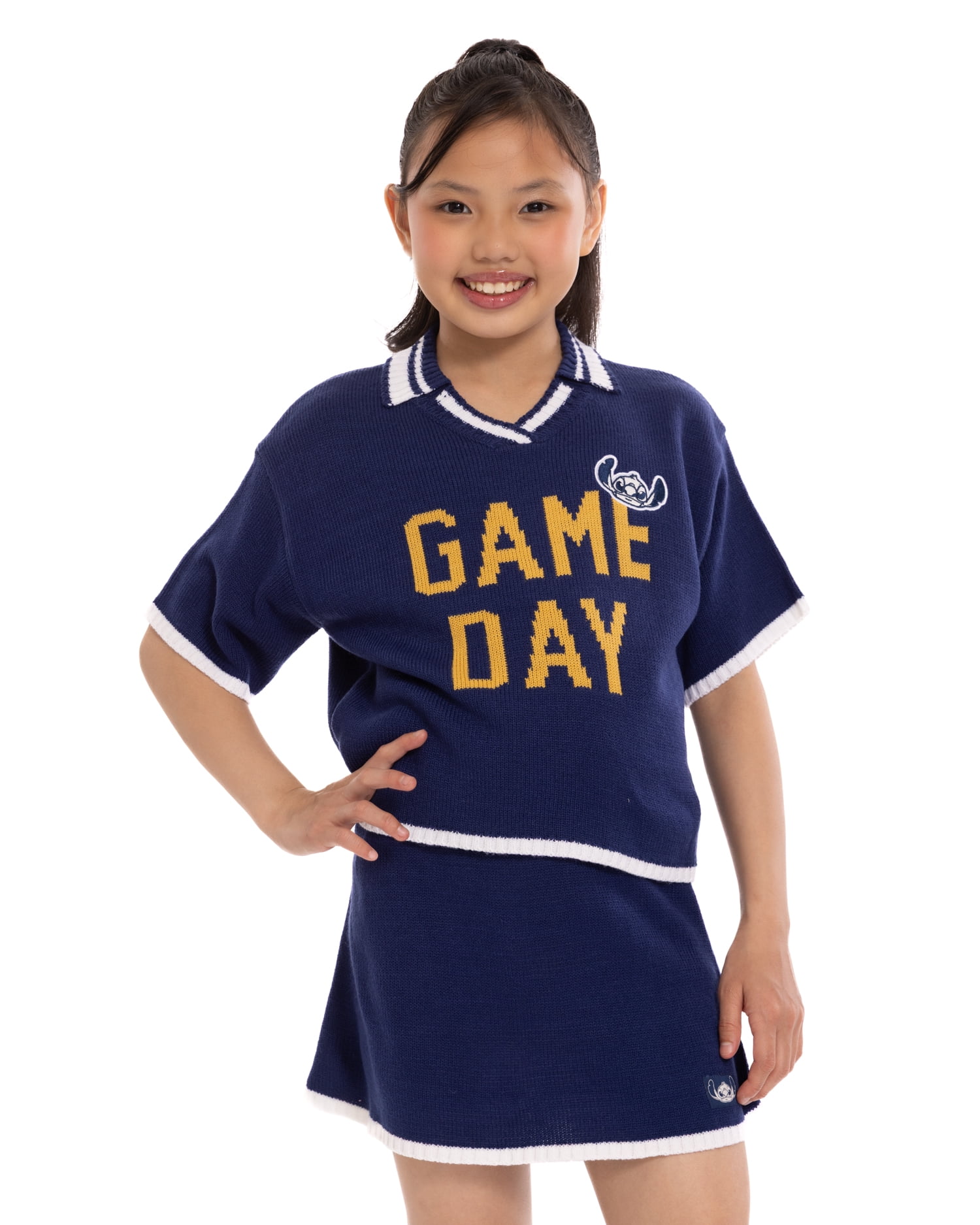 Stitch Girls Game Day Short Sleeve Sweater, Sizes 4-16