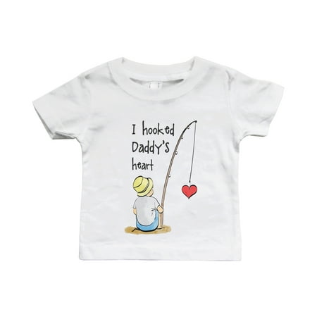 

I Hooked Daddy s Heart Cute Baby Shirt Infant Tee Funny Father s Day Gift Idea