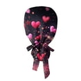 thumbnail image 4 of Fgvctg Womens Hat Valentines Day Tie Back Fit Love Heart Graphic Adjustable Long Hair Stylish Working Head Cover Dark Purple, 4 of 5