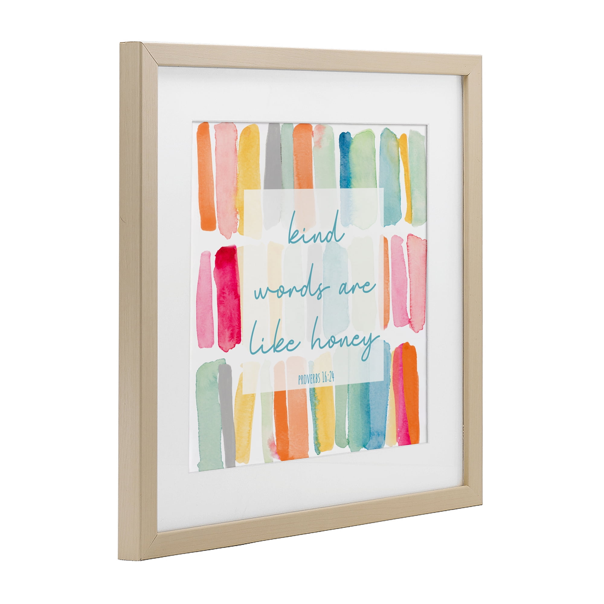 Stupell Industries Kind Words Are Like Honey Birch Framed Print Under Glass, design by Lanie Loreth