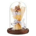 thumbnail image 4 of Glass Dome Cover Decorative Display Case Cloche Bell Jar Terrarium with Wood Base for DIY Preserved Flower Gift Coconut Brown Finished Product: 113x163mm, 4 of 6