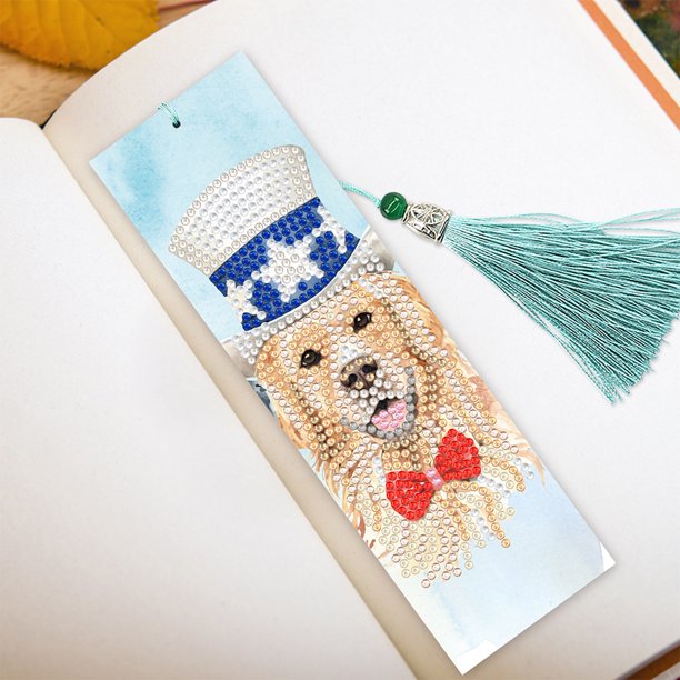 Cuadros Decorativos Marcapáginas de pintura con diamantes de 2 piezas marcadores con cuentas Ehuebsd hechas a mano con borla 5D para niños y adultos juego de manualidades artísticas artesanales