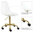 thumbnail image 4 of Clear Desk Chair, Acrylic Rolling Armless Vanity Swivel Height Adjustable Ghost Molded Plastic Home Office Chairs with Golden Feet Clear - Golden Feet, 4 of 7