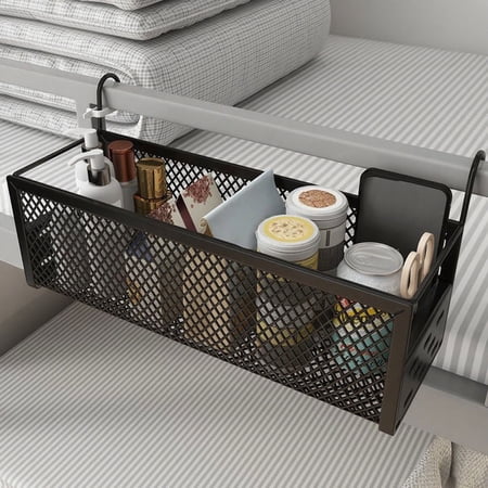 Gnmfd Dormitory Storage Basket Bedside Hanging Iron Organizer Multipurpose Storage for Phone Books Magazines Cables Space-Saving Storage Solution for Dorm Room Bedroom Small Apartment