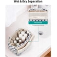 thumbnail image 6 of Large Makeup Bag Checkered Travel Toiletry Bag for Women, Wide-open Cosmetic Make up Organizer with Handle, Wet Pocket, Travel Bag for Toiletries, 6 of 10