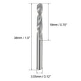 thumbnail image 2 of Broca de carburo sólido de 3.05mm con vástago recto para acero inoxidable y acero duro, 2 Pcs, 2 of 4