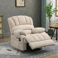 thumbnail image 3 of Power Lift Recliner Chair Large Recliner Chair with 8-Point Vibration Massage and Lumbar Heating Recliner Sofa with Adjustable Backrest, Extending Footrest, USB Port & Dual Side Pockets, Beige, 3 of 7