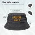 thumbnail image 5 of I Believe John 3 16 Christian Bucket hat Men Cowboy Fisherman Hat Women Summer Beach Hat Packable Sun Hat Black, 5 of 7