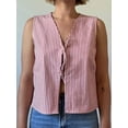 thumbnail image 2 of Raccmtaty Women's Plaid Print Tank Tops Double Front Tie Closure V-Neck Summer Sleeveless Vest, 2 of 5