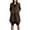 02 Brown, variant on zfwon Hoodies for Women Oversized Solid Colour Long Sleeve Two-Way Zip Hooded Sweatshirt with Thumbhole and Back Slit Longline Casual Fleece Lined Outerwear for Autumn Winter Warmth