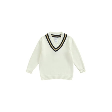 

Amuver Color Block Sweater Striped Long Sleeve V-neck Knit Pullover