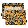 thumbnail image 2 of Ckdifva Yellow Black Blocks Pencil Pouch 3 Ring Zipper Pencil Case Binder Pockets Clear Top Cosmetic Bag 2 Pack, 2 of 6