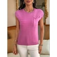 thumbnail image 6 of Short Sleeve Sweater for Women 2025 Casual Sweater Vest Cotton Knit Pullover Tank Tops Spring Summer Outfits Rose Red S, 6 of 9