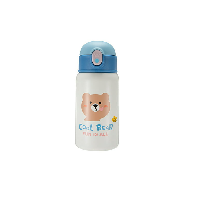 Baby Vacuum Flask with Cup Holder Silicone Straw Water Bottle