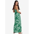 thumbnail image 2 of ellos Women's Plus Size Knit Surplice Maxi Dress - 3X, Tropical Green White Print, 2 of 6