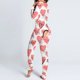thumbnail image 1 of Pijama de Halloween para mujer, Pelele con estampado de amor, funcional, abotonado, con solapa en el trasero, para adultos, cálido, ropa de dormir completa, 1 of 4