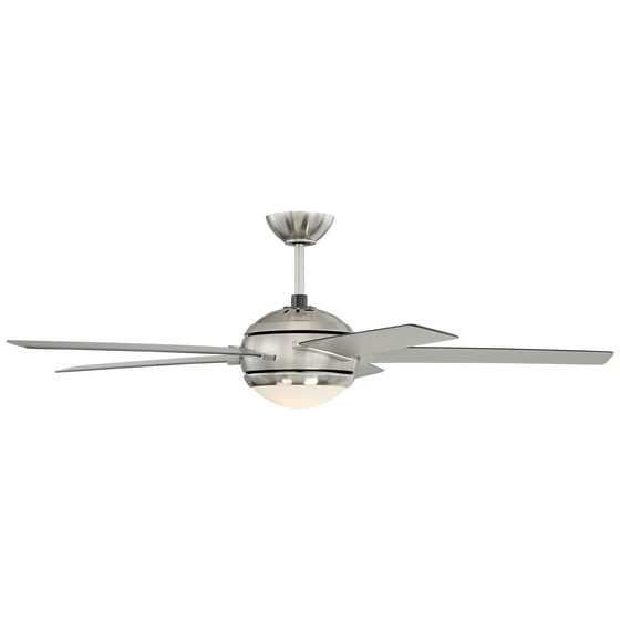 52 Casa Vieja Modern Ceiling Fan With Light Led Dimmable Brushed Nickel Reversible Blades For Living Room Kitchen Bedroom