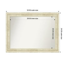 Amanti Art Custom Wall and Bathroom Mirror (24.5 x 32.5 in.), Country White Wash Frame