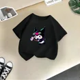 thumbnail image 3 of Camiseta de algodón divertida de verano con dibujos animados para niños y niñas, bonita camiseta de cuello redondo con estampado creativo de Kulomi, informal y urbana, 3 of 5