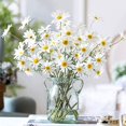 thumbnail image 1 of Paquete de 10 flores artificiales de Margarita Gerbera, Margarita de seda blanca para decoración del hogar y la boda, 1 of 4