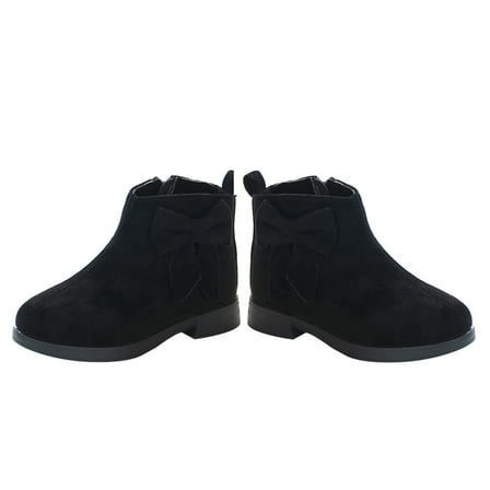 DEEPCRAFF 1 Pair Kids Boots Girls Black Short Boots Warmth Anti-slip Comfortable for Autumn Winter