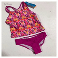 thumbnail image 2 of Speedo Girls Diamond Geo Racerback Tankini Pink Size 12, 2 of 2