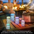 thumbnail image 4 of Yayeee Flameless Candles with Remote Flickering Battery Operated Multi Color Changing, Blue Floral Window, 4 of 7