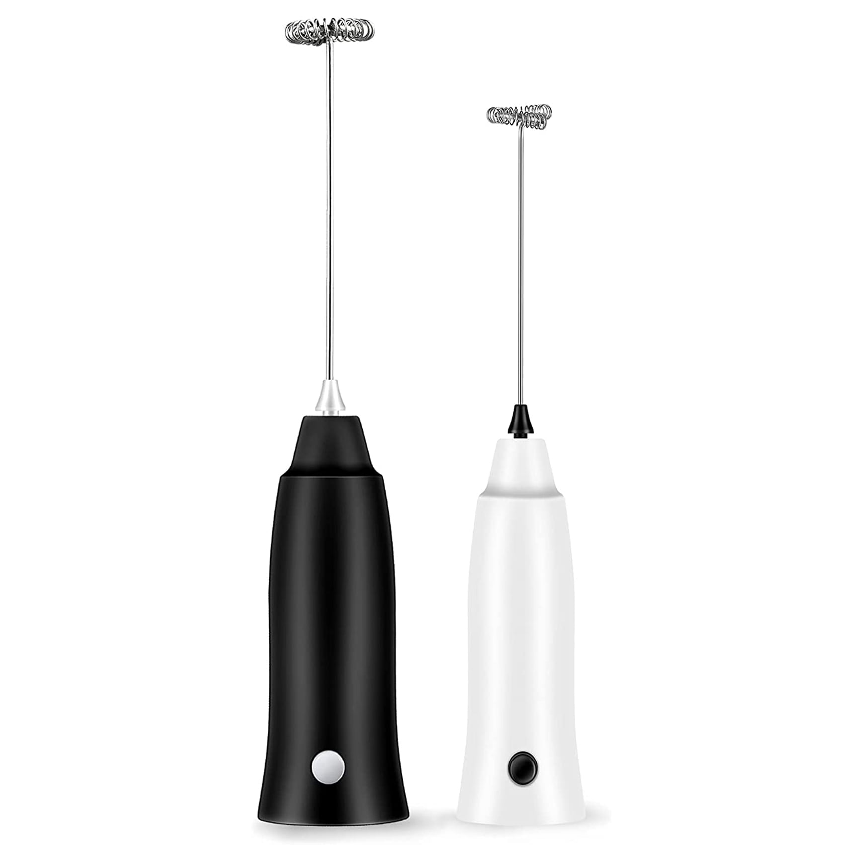 Real Simple Milk Frother and Whisk Set | USB Rechargeable Milk Frother with Stainless Steel Attachments and 5 Coffee Stencils | Perfect Handheld